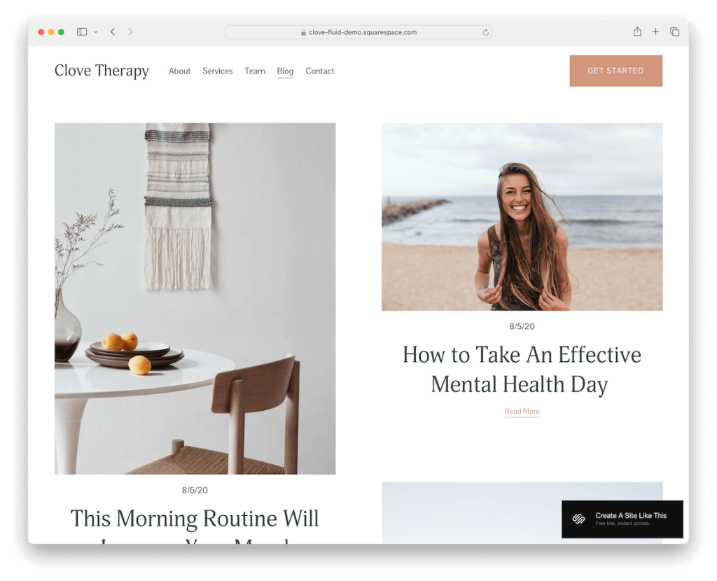 karanfil squarespace blog şablonu