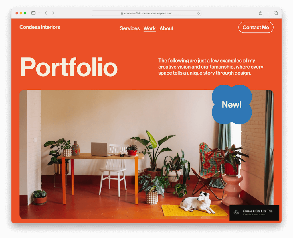 modèle de portfolio condesa squarespace