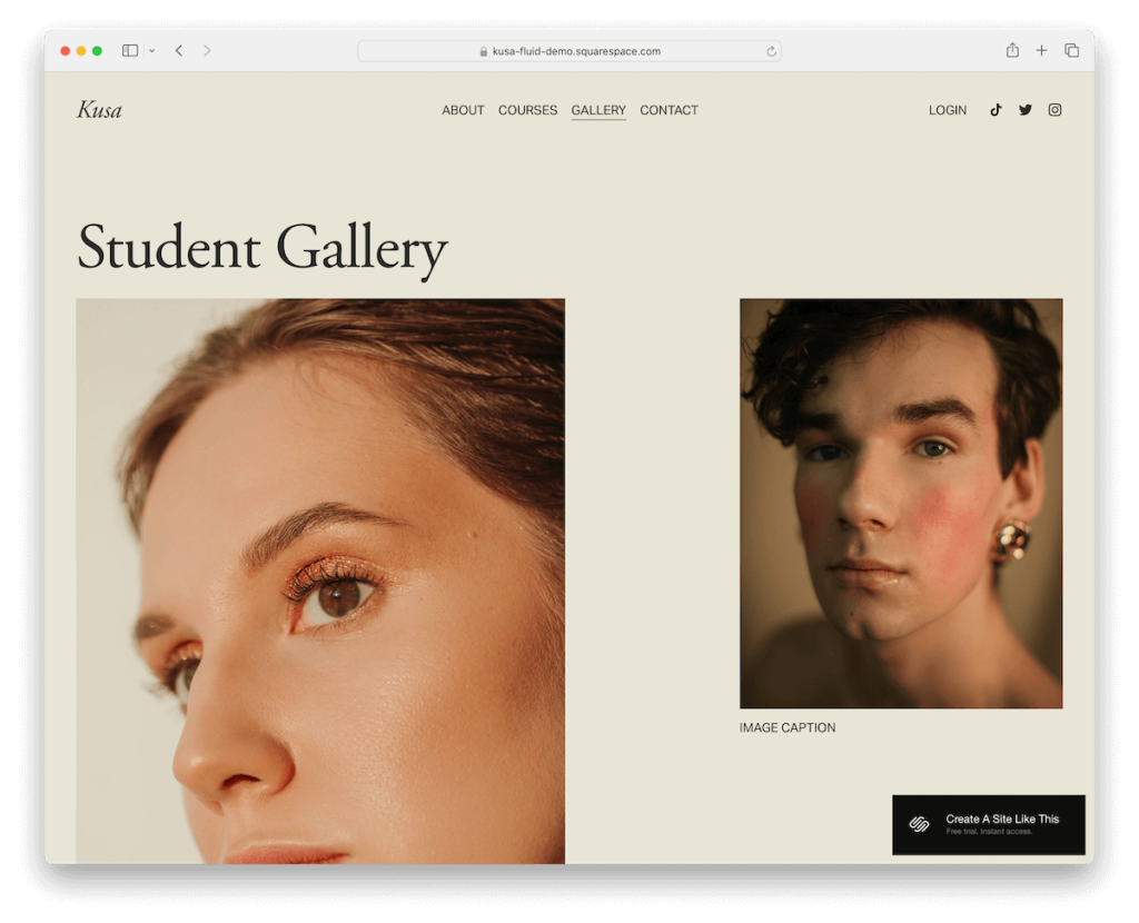 modèle de portfolio kusa squarespace