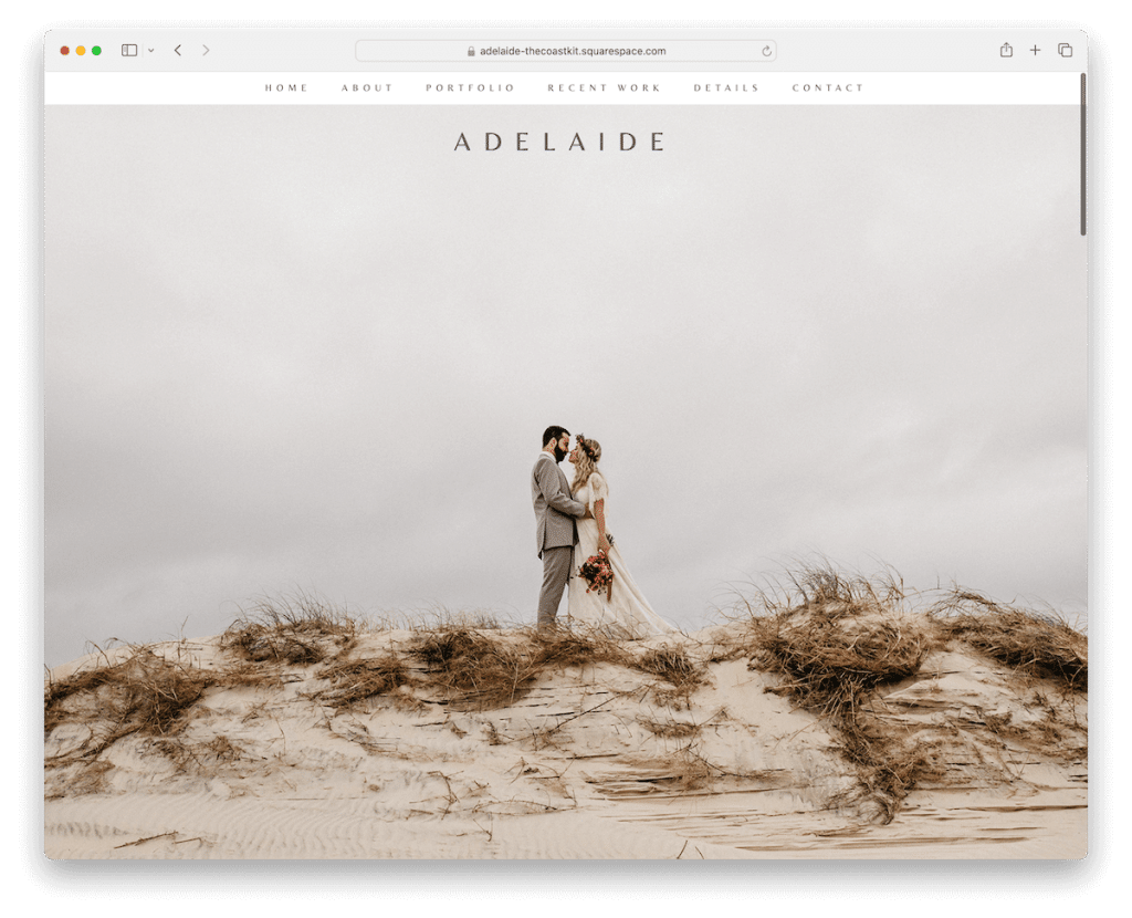 adelaide squarespace düğün şablonu