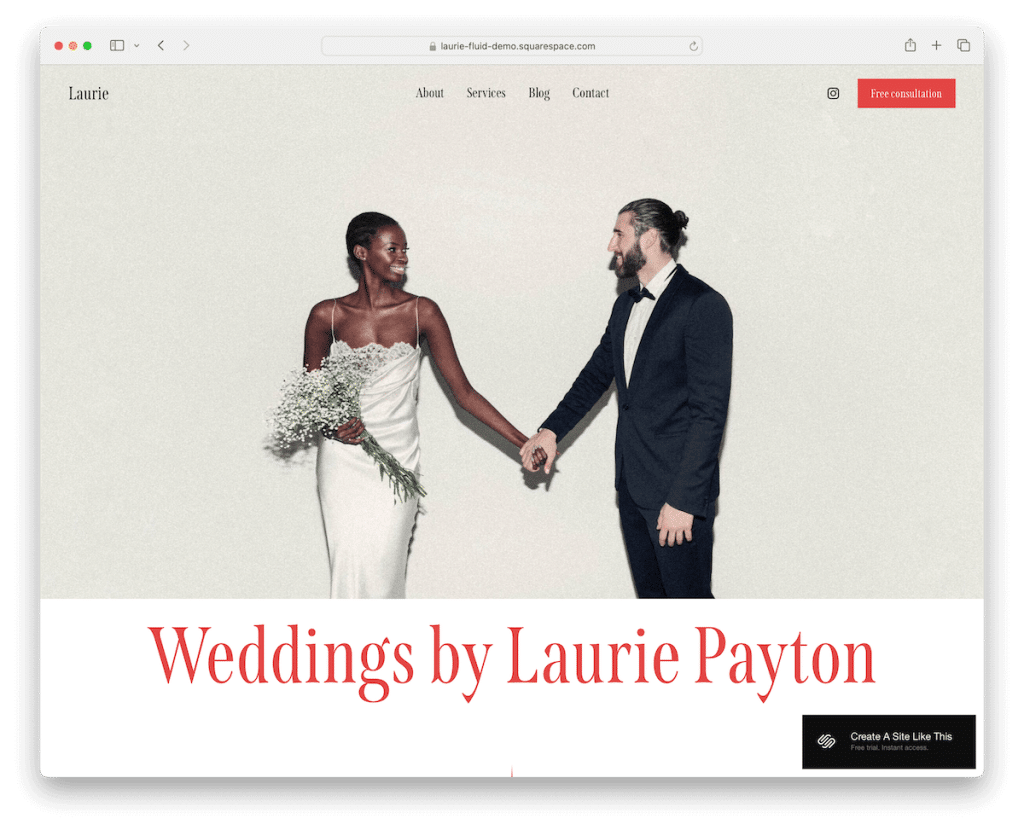 plantilla de boda de laurie squarespace