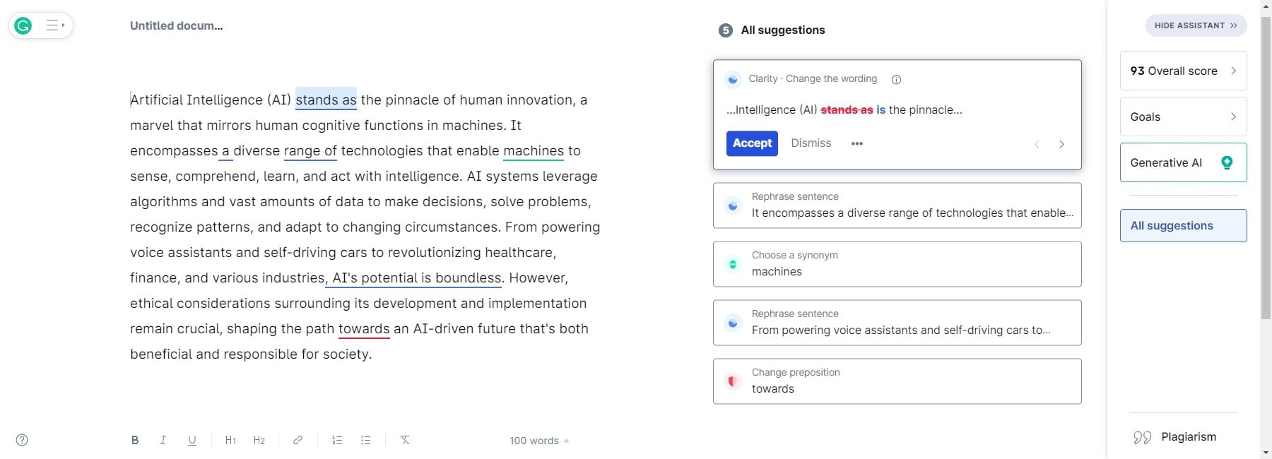 instrumente de rescriere gramatical ai