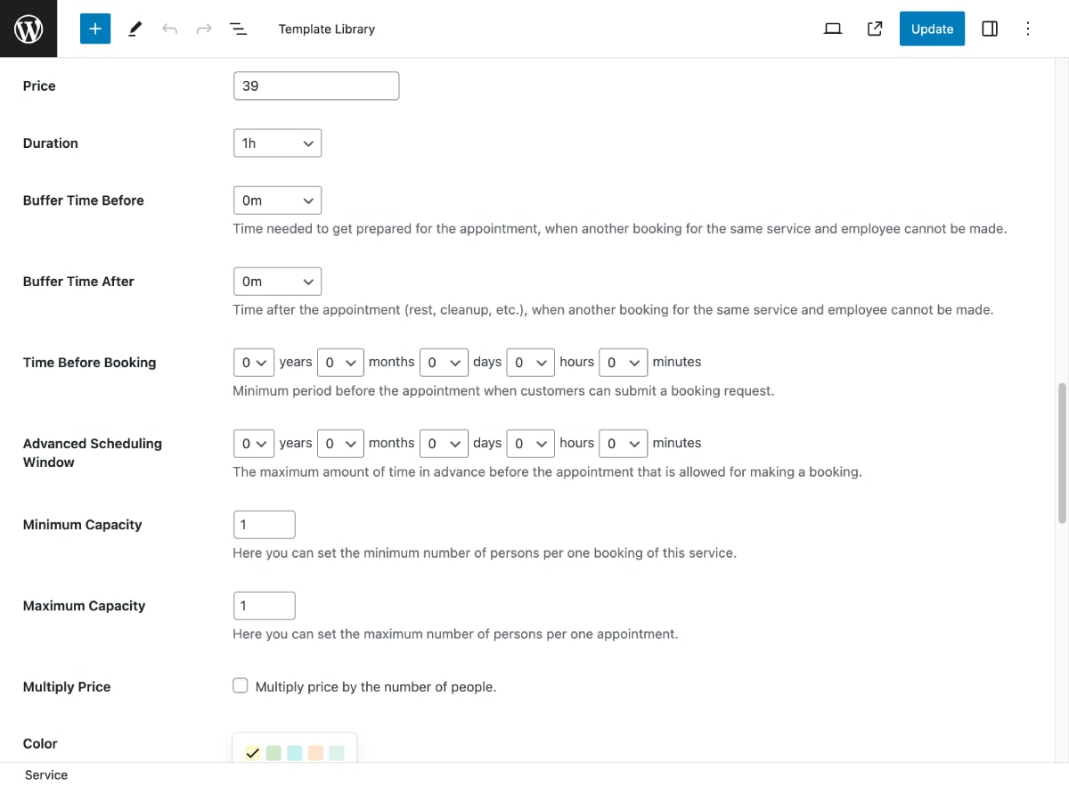 Mengedit plugin pemesanan janji temu layanan