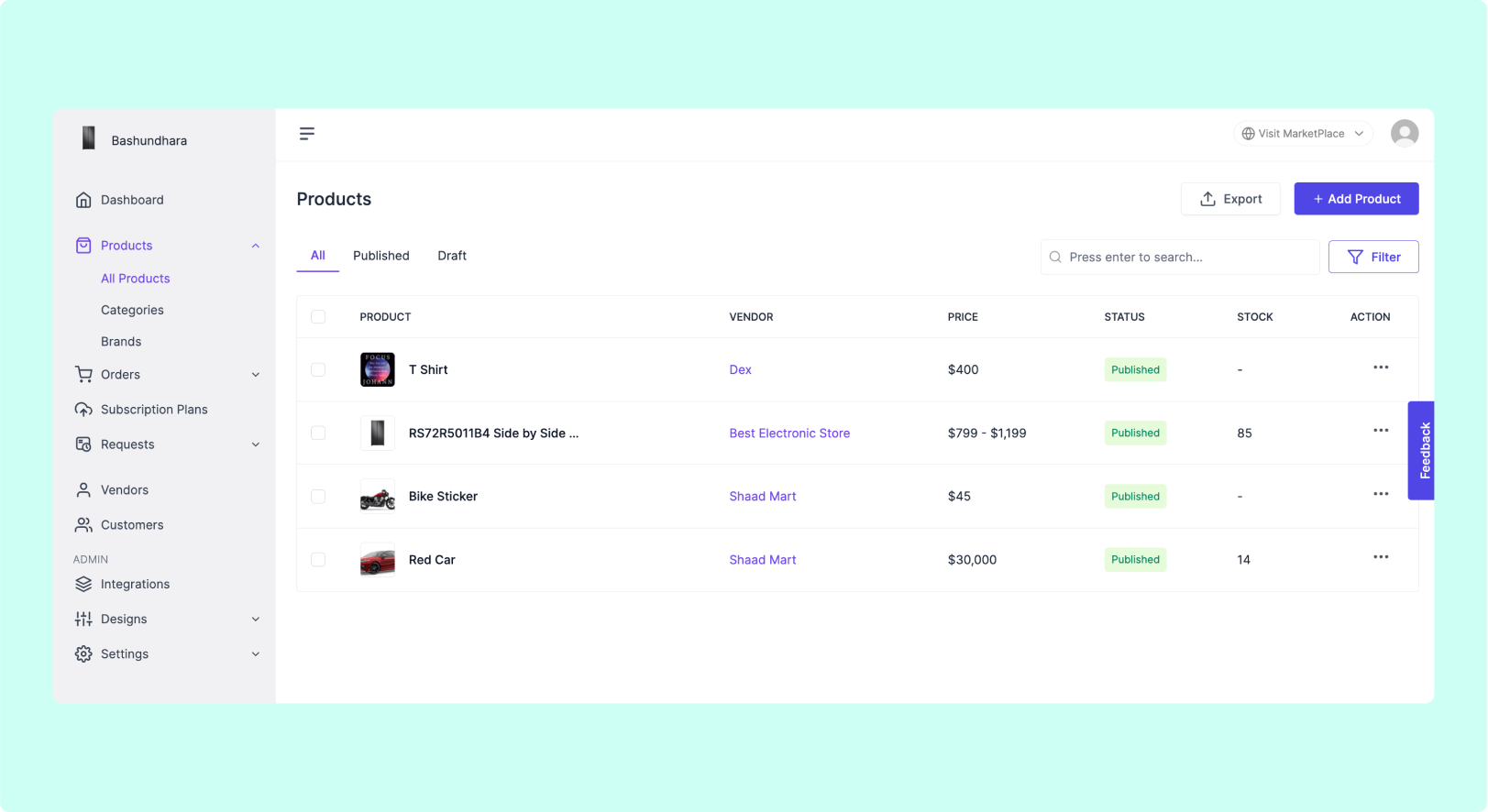 Dokan Cloud를 소개합니다: 전자상거래를 위한 믿을 수 있는 파트너 2 A screenshot to Dokan cloud product management