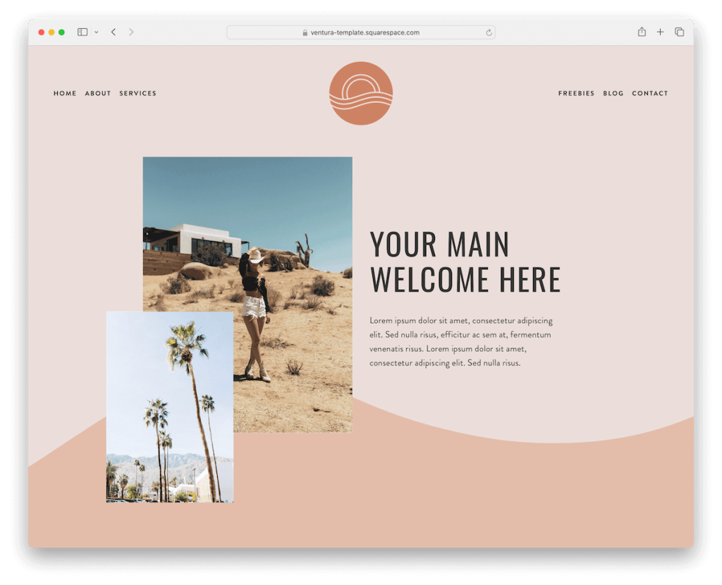 plantilla de diseñador de ventura squarespace