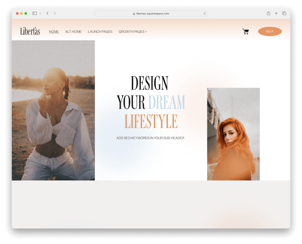 modèle de concepteur libertas squarespace