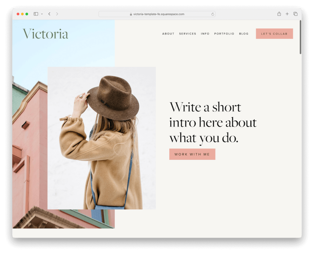 modèle de concepteur victoria squarespace