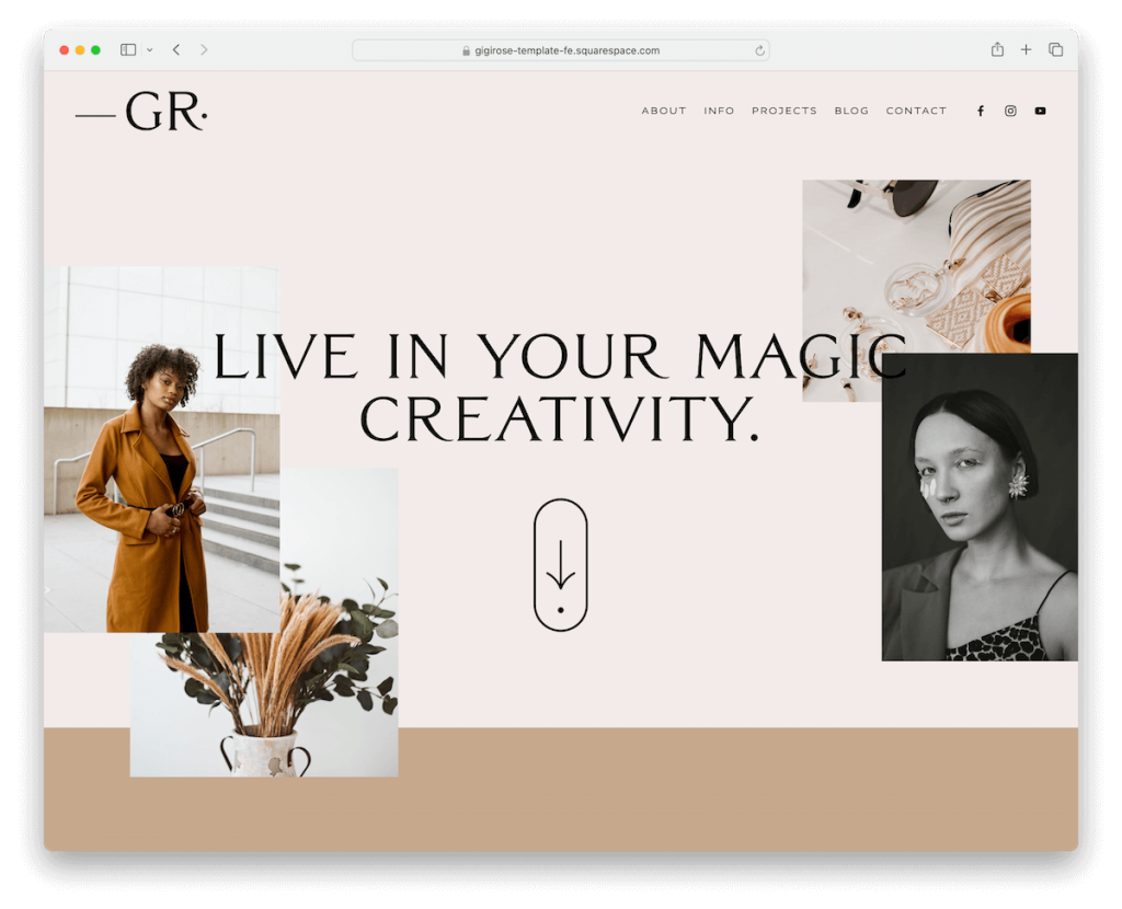 Modello di progettazione Giga Squarespace