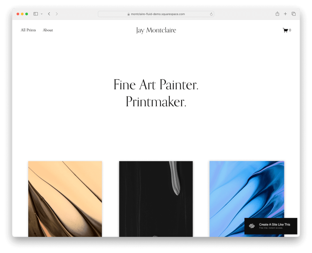 plantilla de artistas de montclaire squarespace