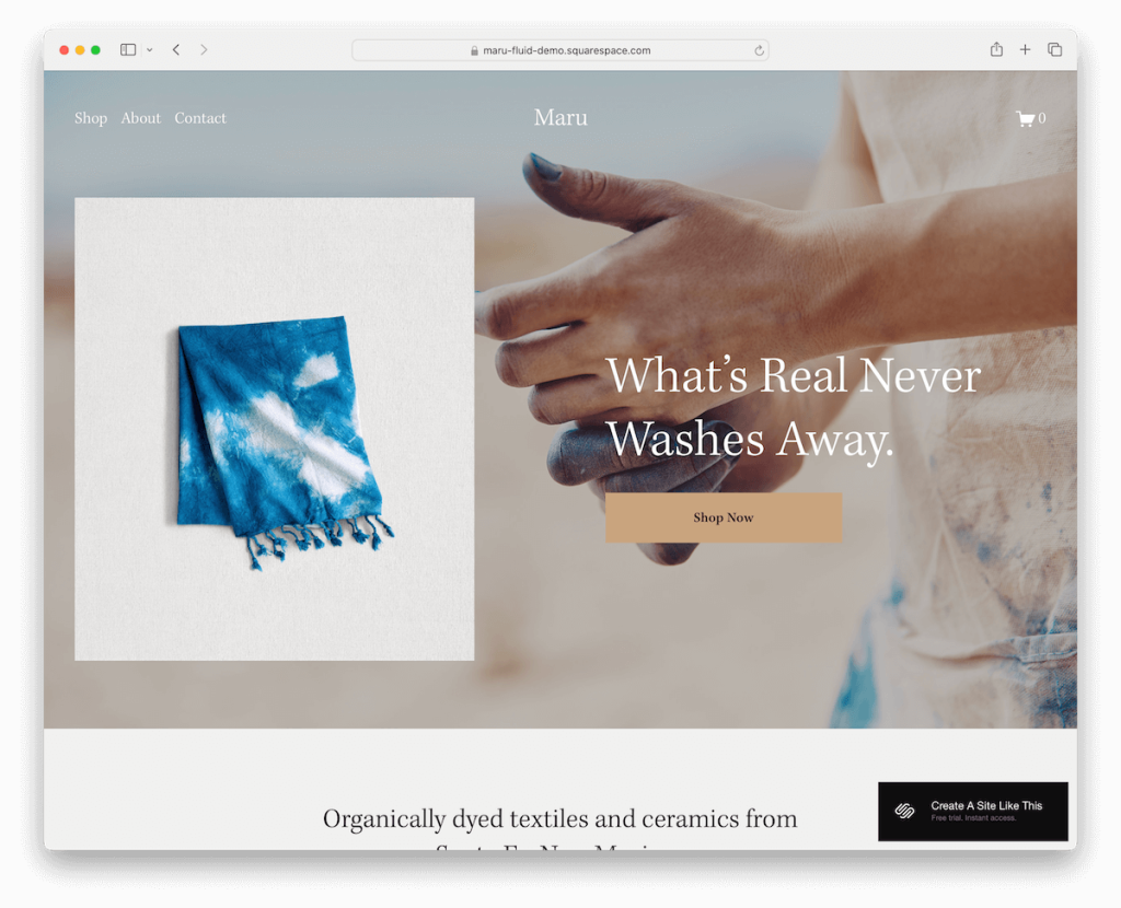 maru squarespace 藝術家模板