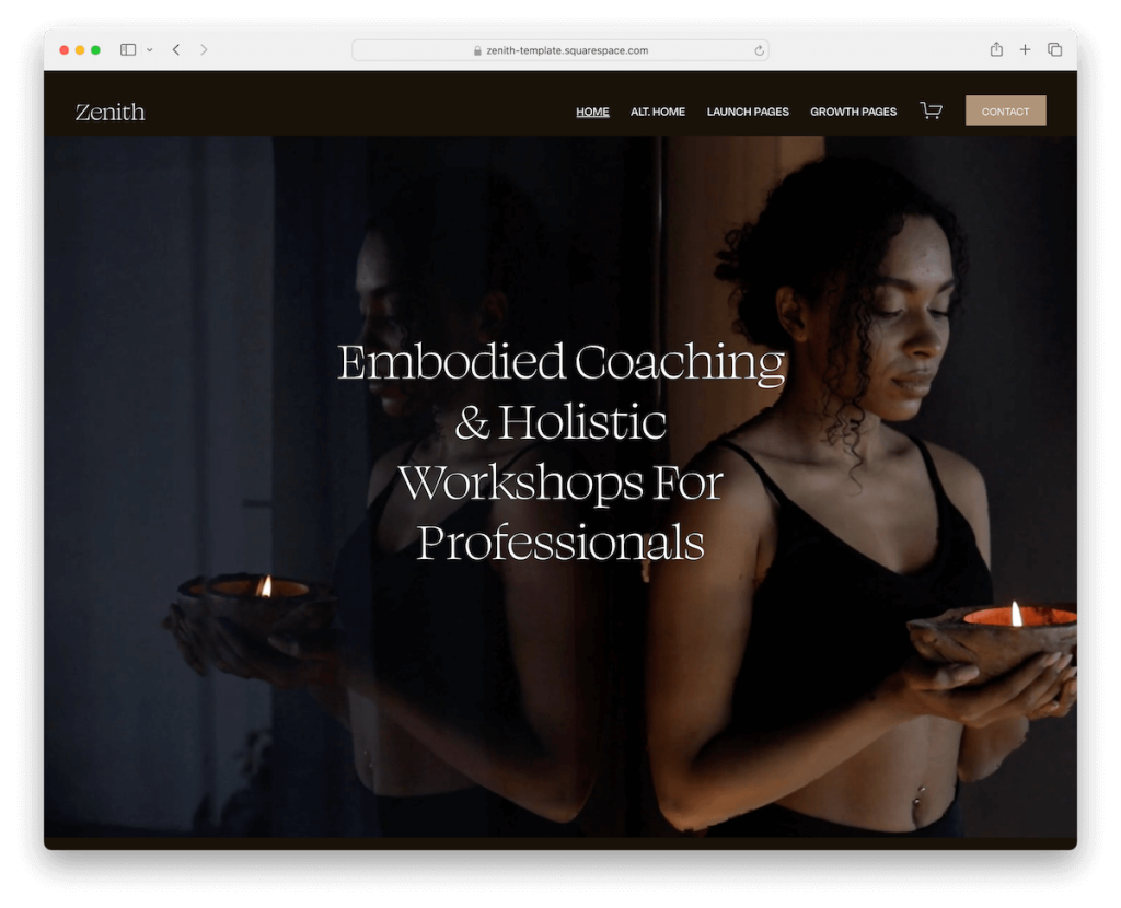 zenith squarespace koçluk şablonu