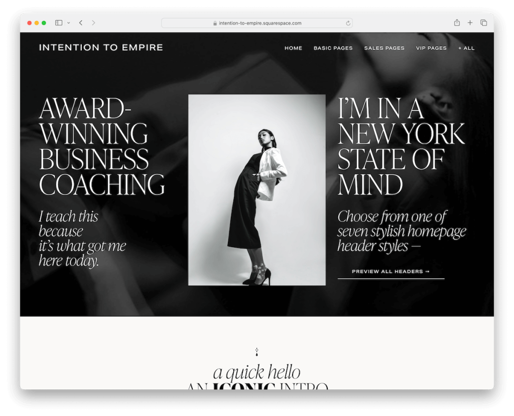 plantilla de coaching de tropez squarespace