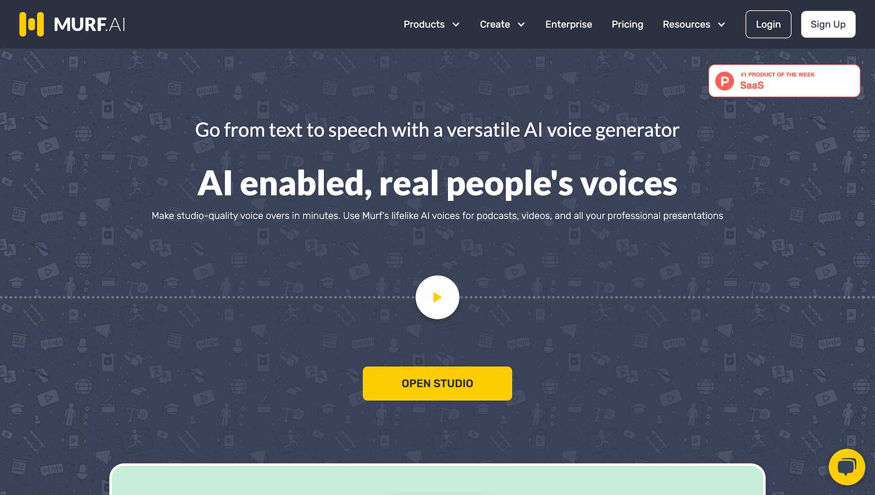 Captura de pantalla del sitio web Murf.ai AI Voice Changer