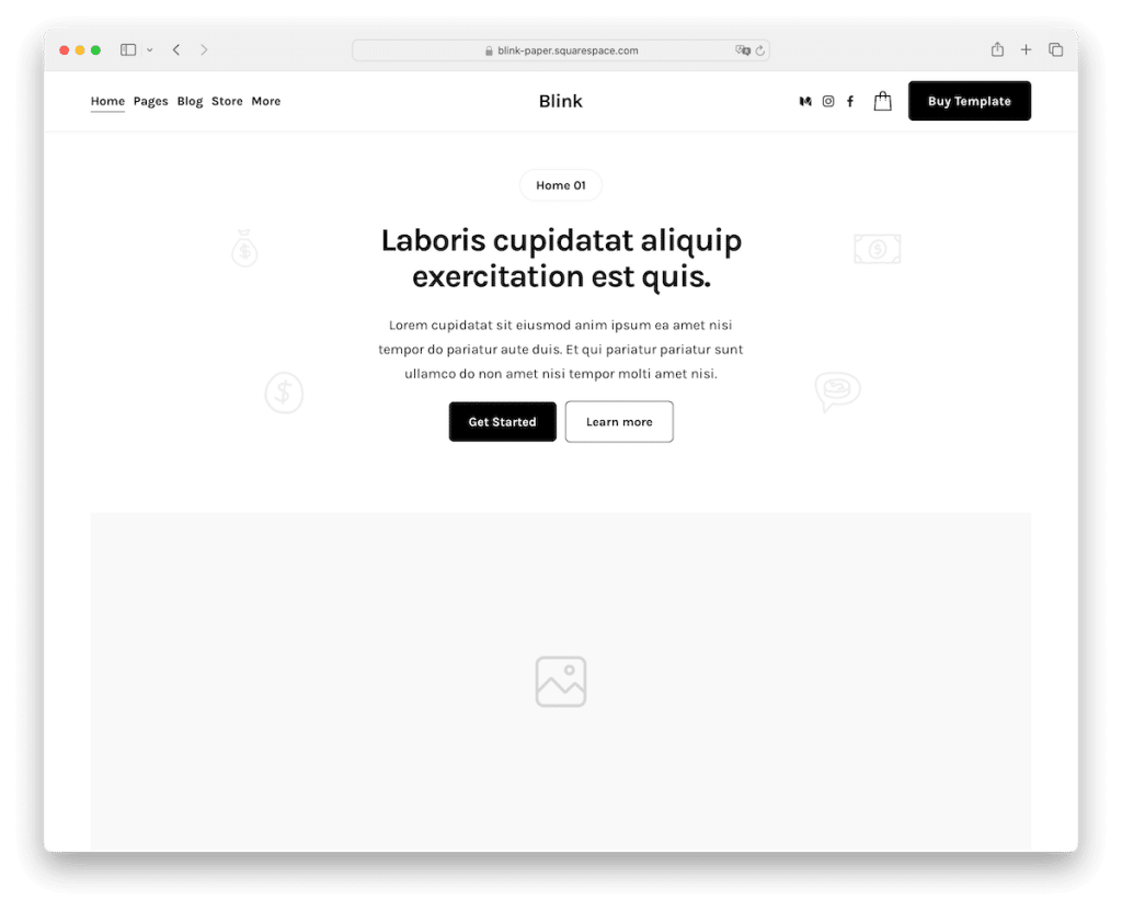 yanıp sönen squarespace şablonu