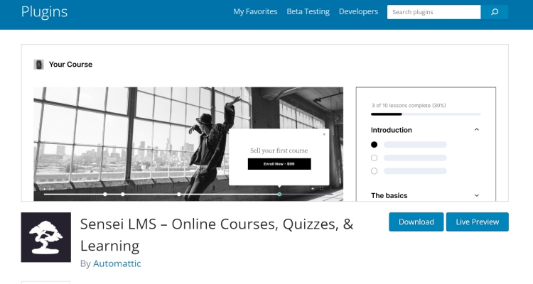 2024 年教育ウェブサイト向けの 9 つのベスト WordPress プラグイン 4 Sensei LMS