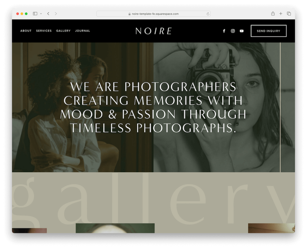 Noire-Squarespace-Vorlage für Hochzeitsfotografen