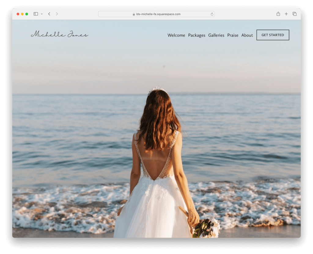 Vorlage für Hochzeitsfotografin Michelle Squarespace