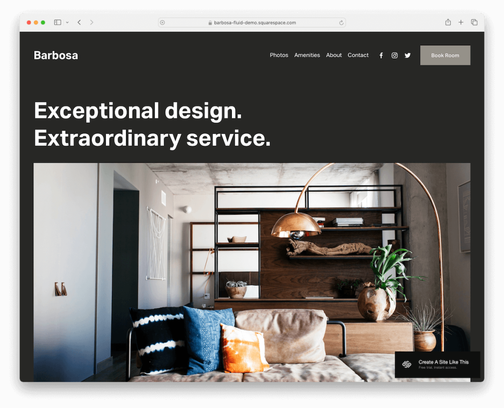 modèle de luxe Barbosa Squarespace