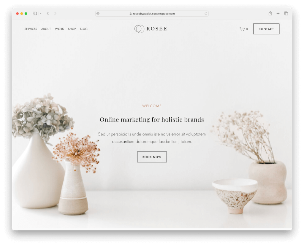 modèle de luxe rosee squarespace