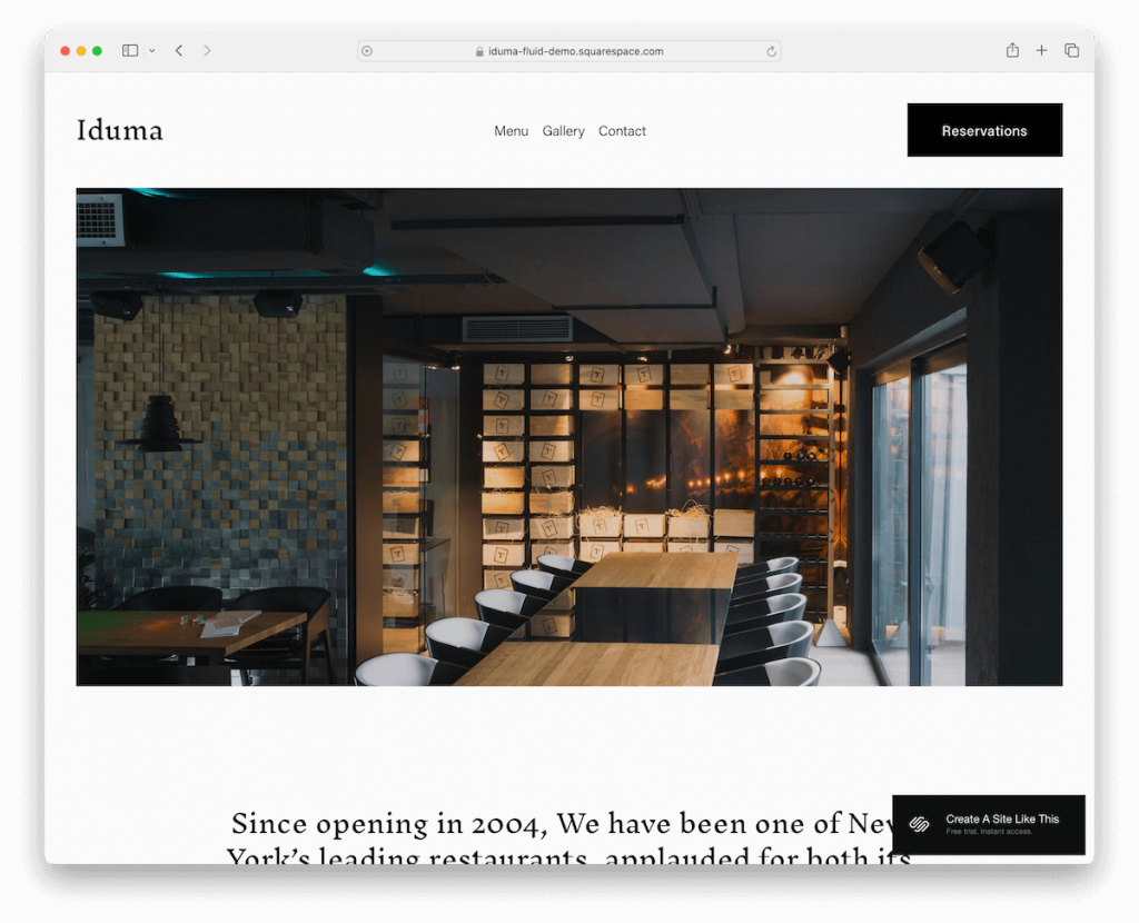 luksusowy szablon iduma Squarespace