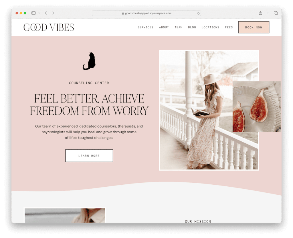 templat paralaks squarespace getaran yang bagus