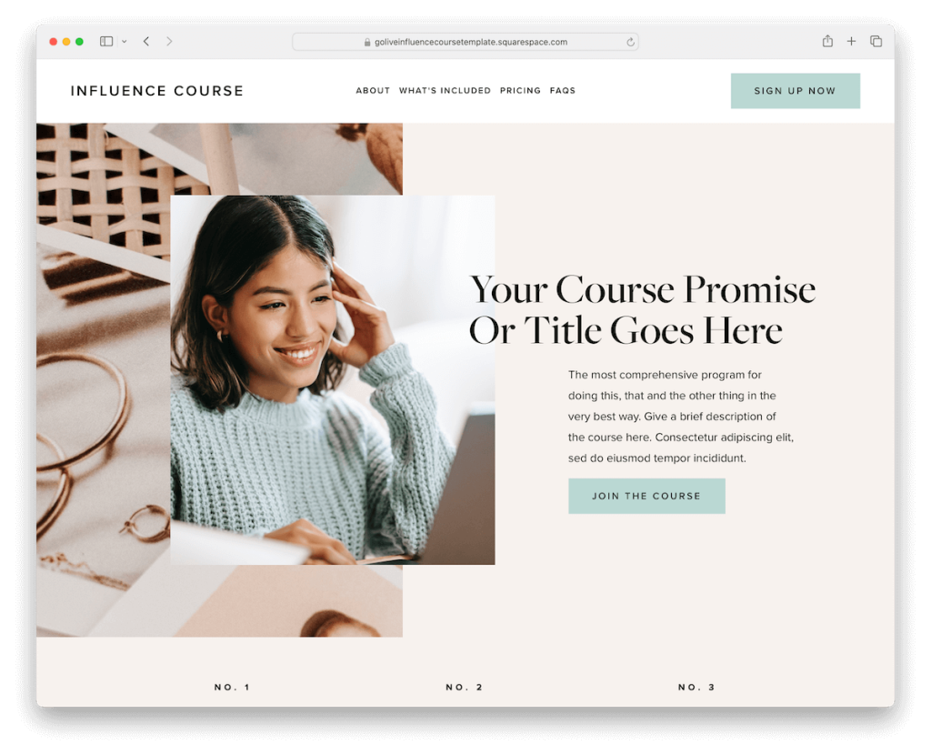 fluencecourse squarespace 视差模板