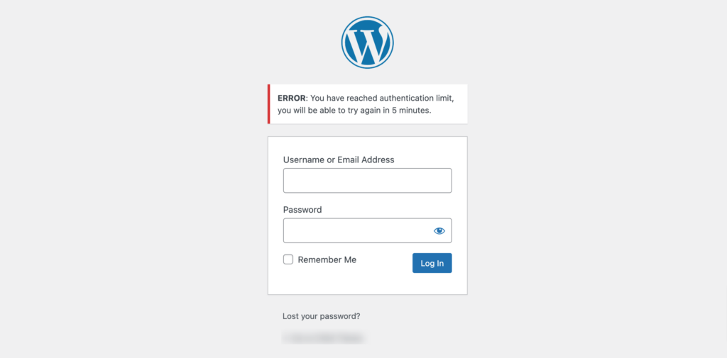 Dies ist ein Screenshot der WordPress-Anmeldeseite