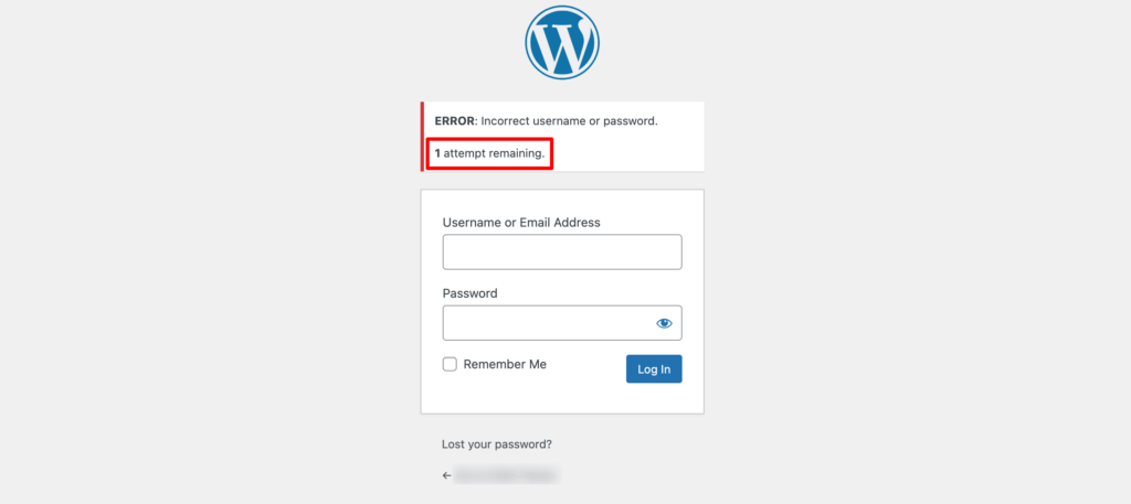 Ini adalah tangkapan layar halaman login WordPress