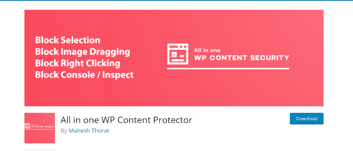 7 Plugin Perlindungan Konten WordPress 6 All in one WP Content Protector