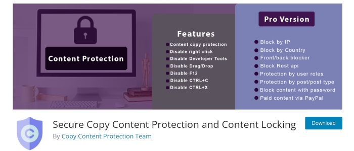 7 Plugin Perlindungan Konten WordPress 2 Secure Copy Content Protection