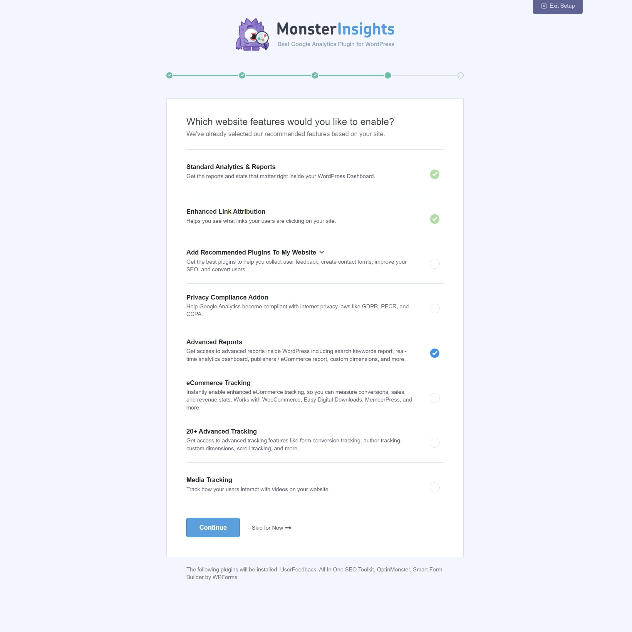 seguimiento adicional de monsterinsights