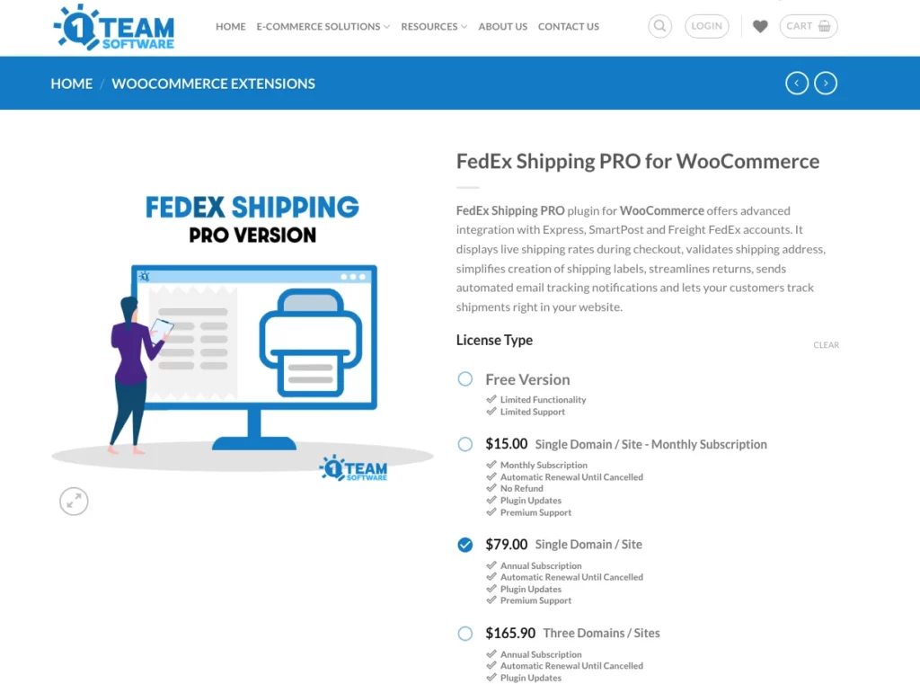 Plugin d'expédition FedEx avancé par One Team Software - Page d'accueil