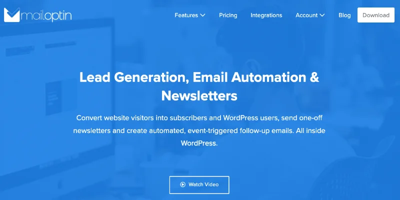 WooCommerce Email Customizer-Plugin – MailOptin-Homepage