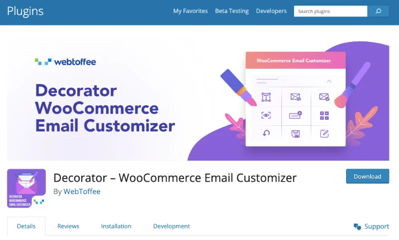 Plugin Penyesuai Email WooCommerce - Plugin gratis dekorator