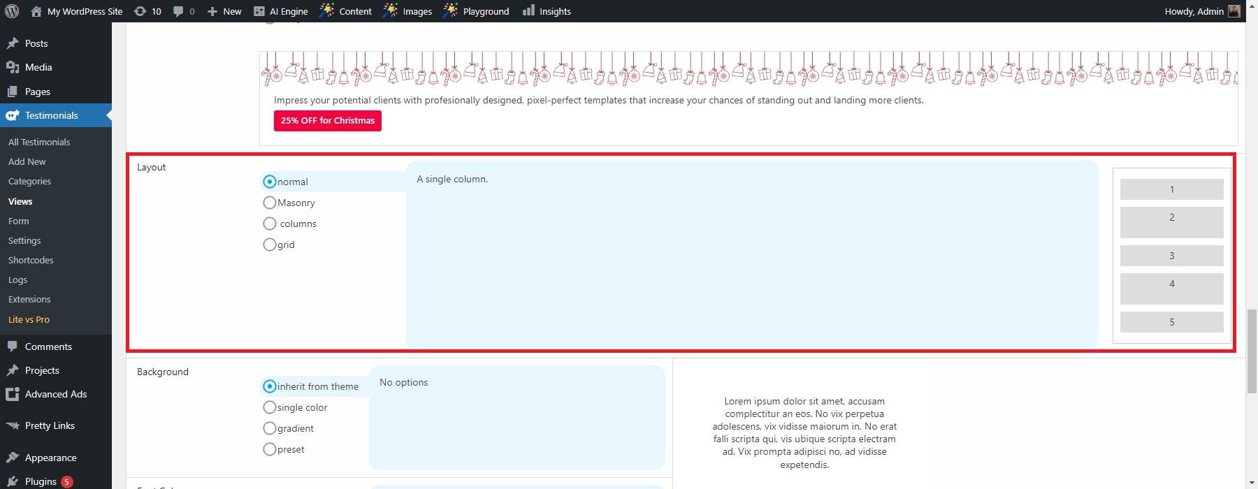 Starkes Testimonials-Layout