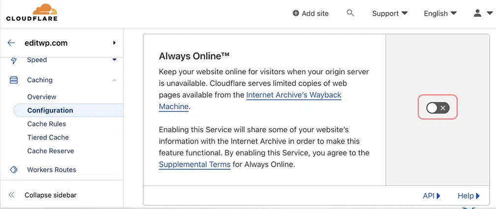 Como definir as configurações do Cloudflare no WordPress? 14 Always Online Settings in Cloudflare