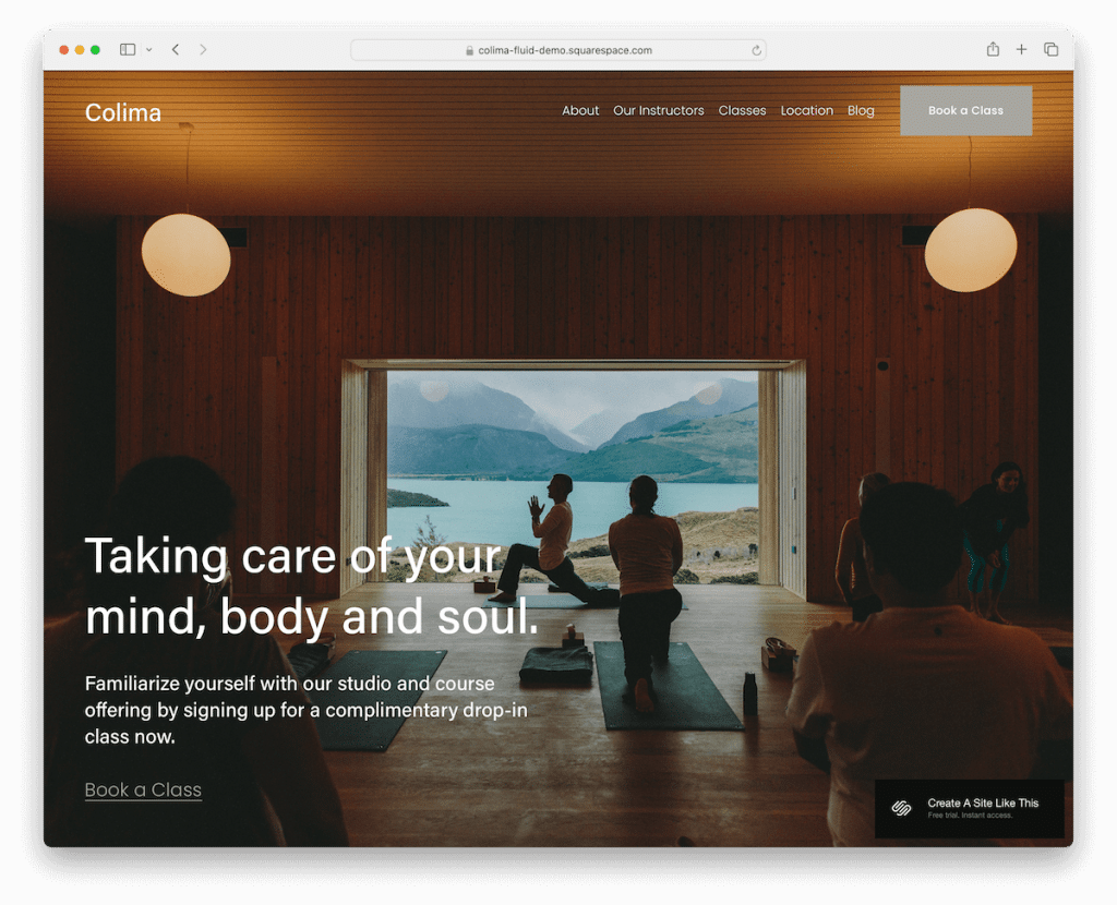 colima squarespace fitness şablonu