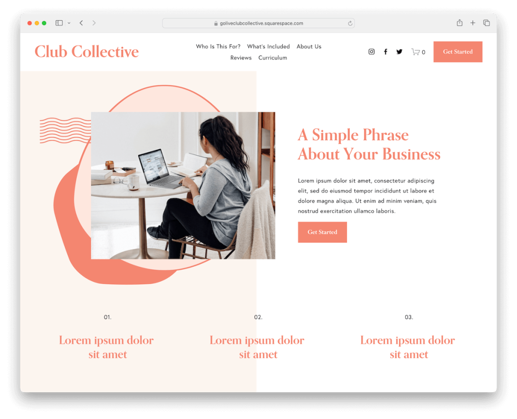 Clubcollective Squarespace Fitness-Vorlage