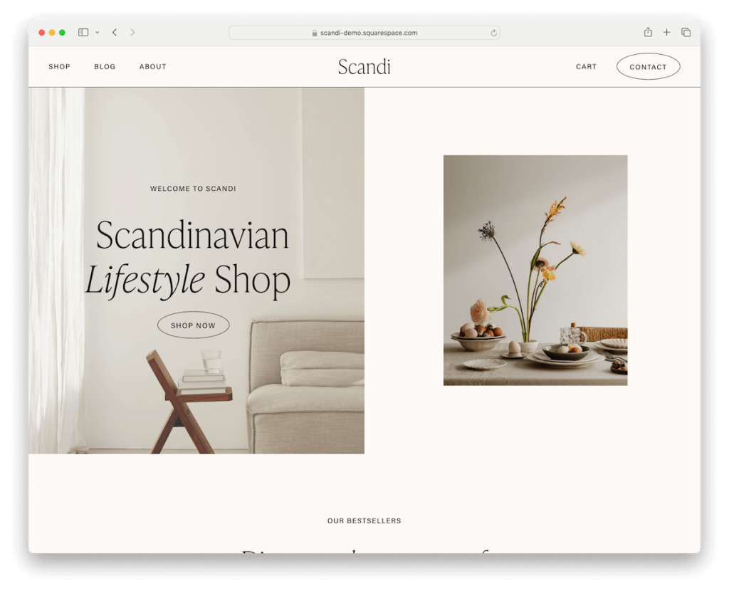 modèle de mode scandi squarespace