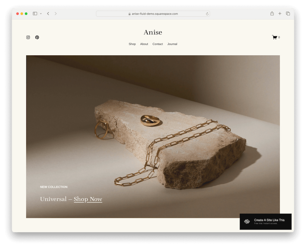 modèle de mode anis squarespace