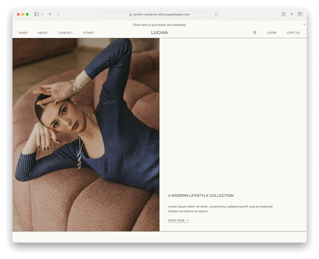 modello di moda luchia Squarespace