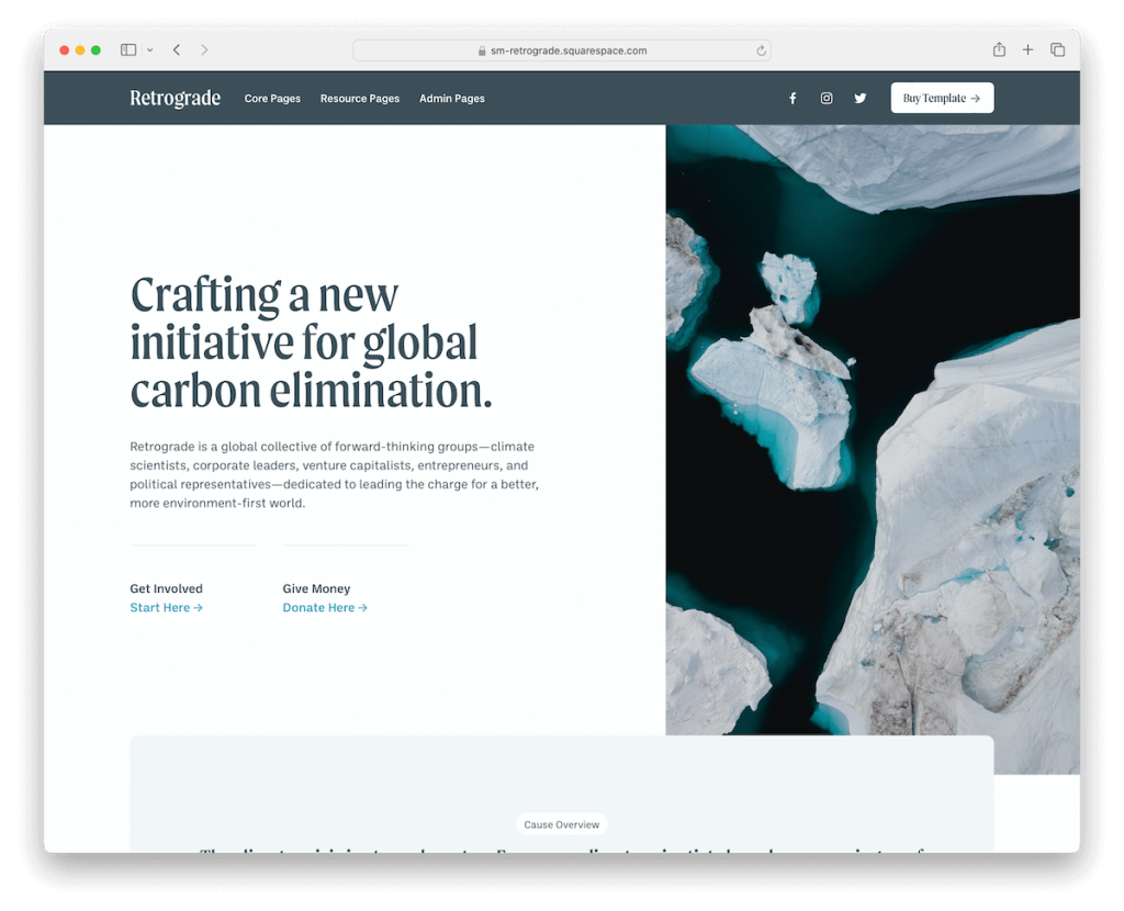modello senza scopo di lucro di Squarespace retrogrado