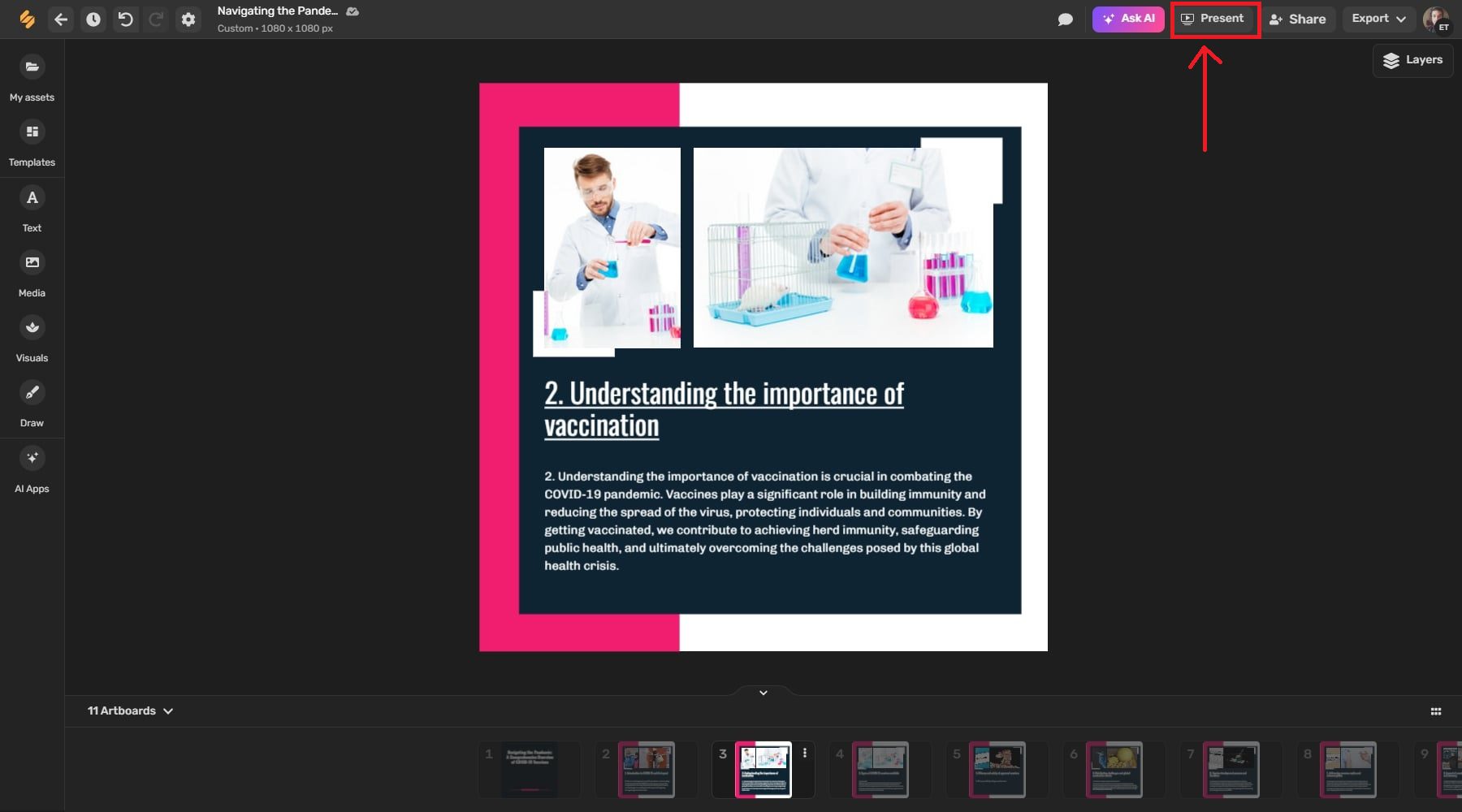 mode de présentation simplifié