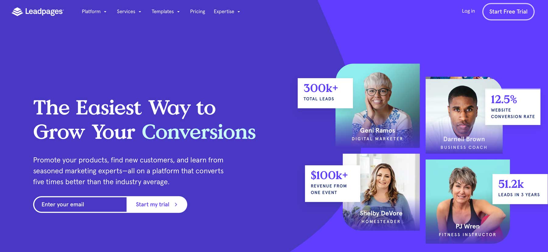 Leadpages ผู้สร้างหน้า Landing Page ของ AI ที่ดีที่สุด