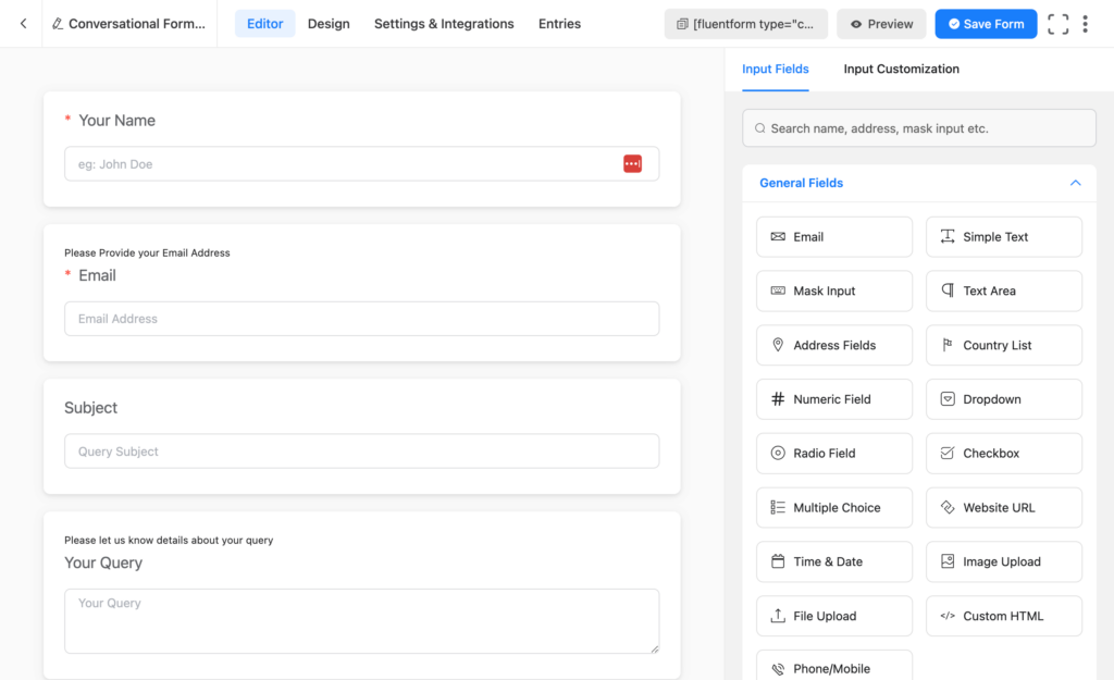 Survei online dengan formulir percakapan - Edit formulir Anda