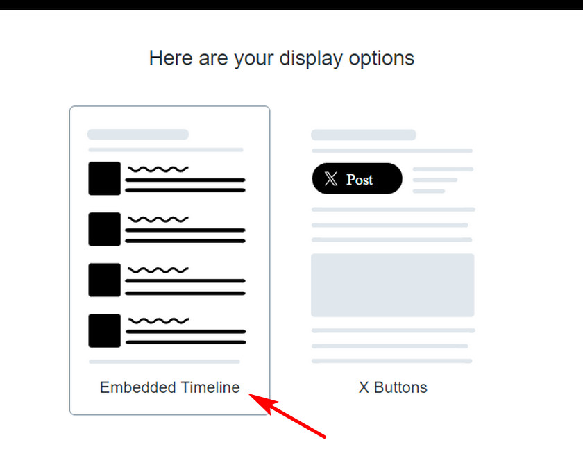 pilih jenis semat di publikasi twitter - tampilkan tweet terbaru di wordpress