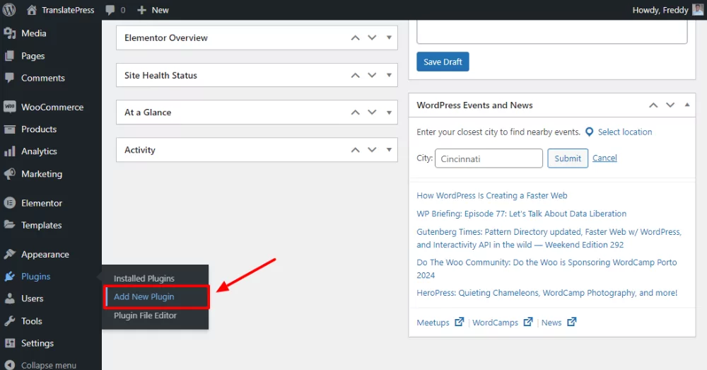 menambahkan plugin baru di dashboard admin wordpress