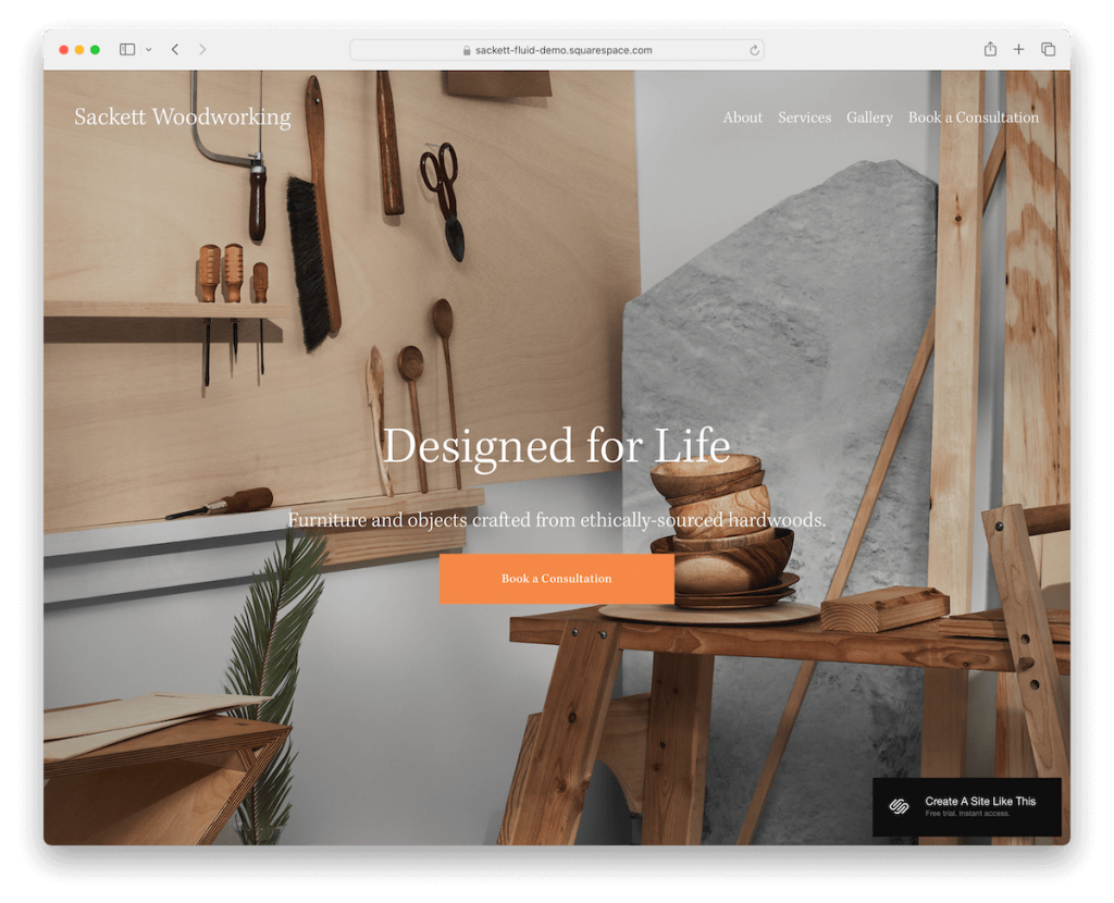Sackett squarespace mimar şablonu