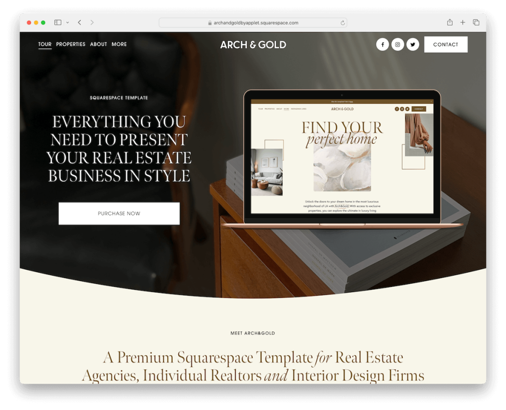 kemer altın squarespace mimar şablonu