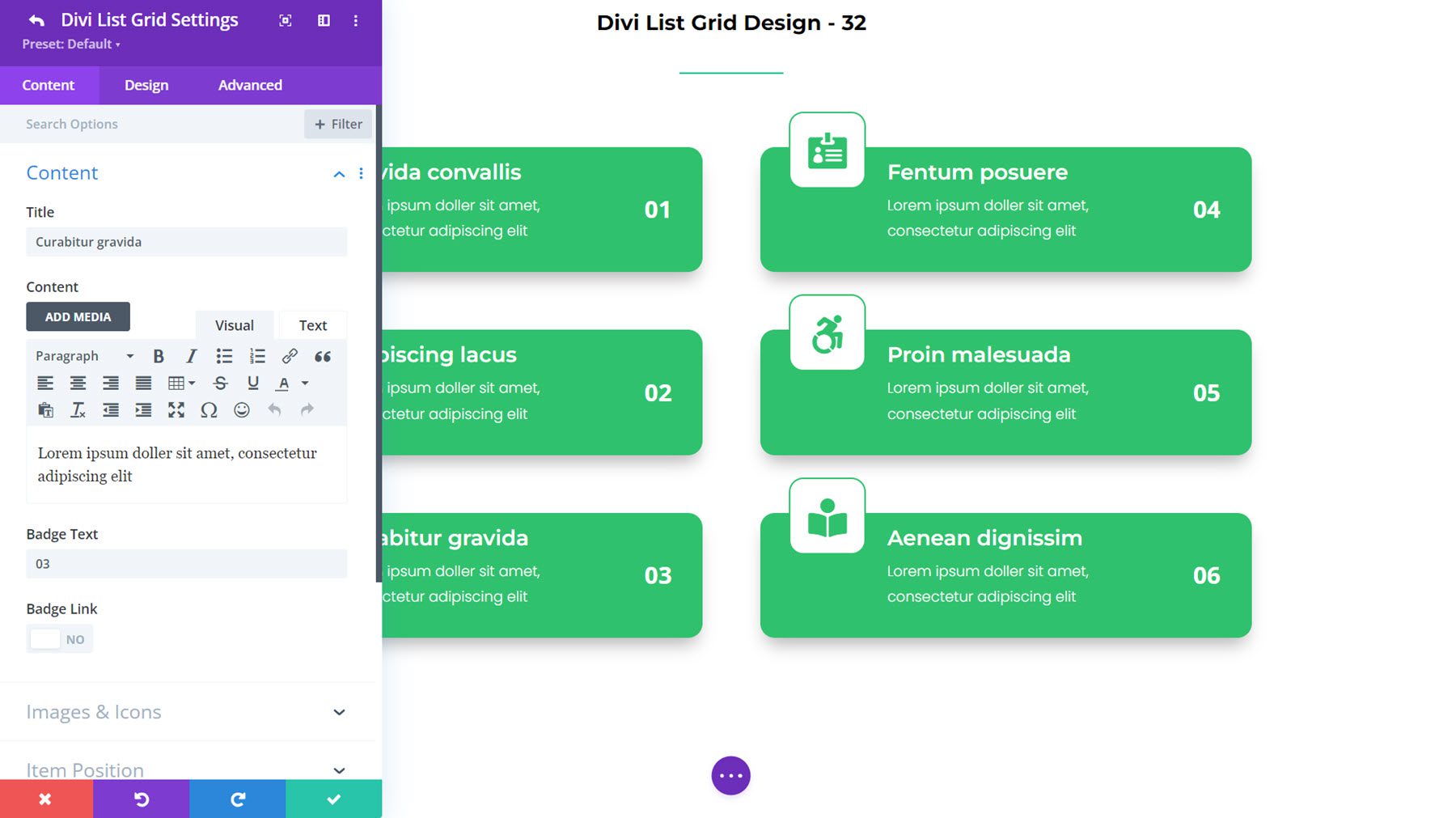 DiviGrid 列表网格